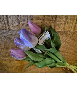 Countryfield # Kunst boeket Tulp Tulipa 3Dp d.paars-L15B15H28CM