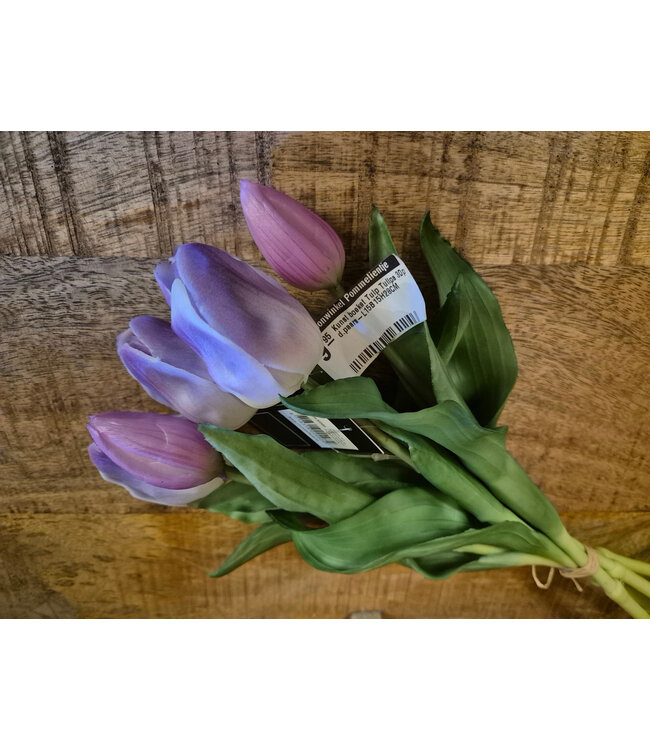 Countryfield # Kunst boeket Tulp Tulipa 3Dp d.paars-L15B15H28CM