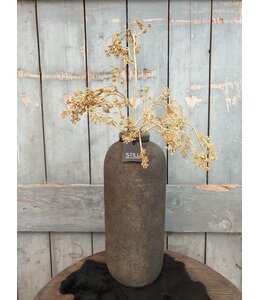 Still # 3204 - Zwart/goud gemeleerde vaas aardewerk - 18 x 45 cm - serie "GOG"