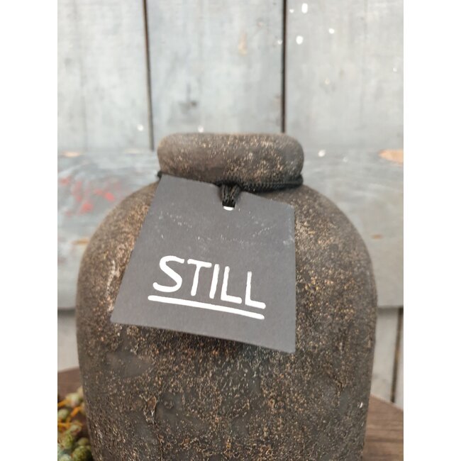 Still 3206 - Zwart/goud gemeleerde vaas - aardewerk - 15 x 25 cm - Serie "GOG"