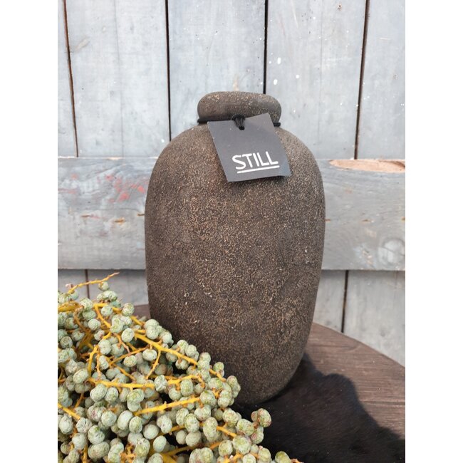 Still 3205 - Zwart/goud gemeleerde vaas - aardewerk - 18 x 30 cm - Serie "GOG"