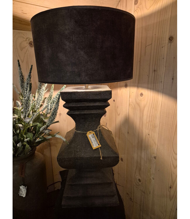 Massief houten lampvoet - 23 x 23 x 46 (55 cm incl fitting) exclkap