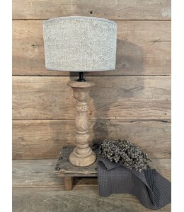 # Tafellamp hout Boston almond naturel 12 x 12 x 35 cm excl kap