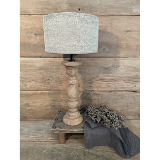 Tafellamp hout Boston almond naturel 12 x 12 x 35 cm excl kap