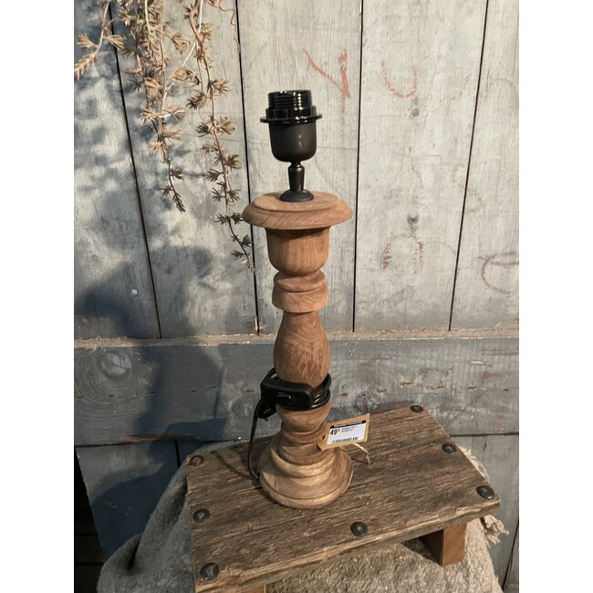 Tafellamp hout - 16x16x35 cm - excl. kap