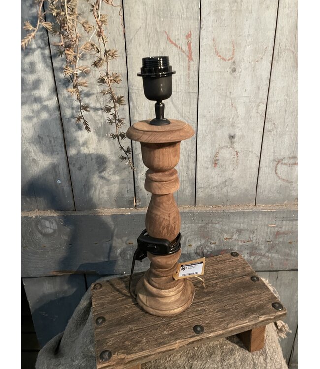 Tafellamp hout - 16x16x35 cm - excl. kap