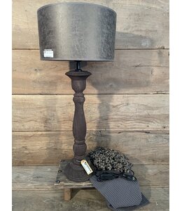 Tafellamp hout Boston umber bruin - 16 x 16 x 50 cm - excl. kap