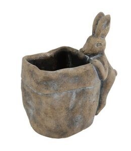 Countryfield ## wordt niet verzonden - Bloempot m/haas vk Pelle M bruin-L16,8B12,5H20,5CM