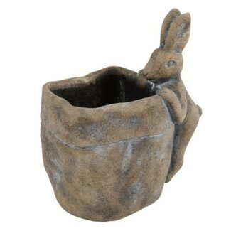 Countryfield ## wordt niet verzonden - Bloempot m/haas vk Pelle M bruin-L16,8B12,5H20,5CM