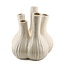 Aardewerk tulpenvaas garlic beige wb - 22,5x22,5x23,5cm
