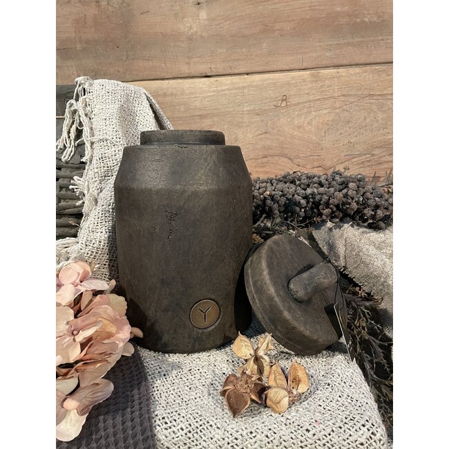 wordt niet verzonden - Bruine pot met deksel 26 cm