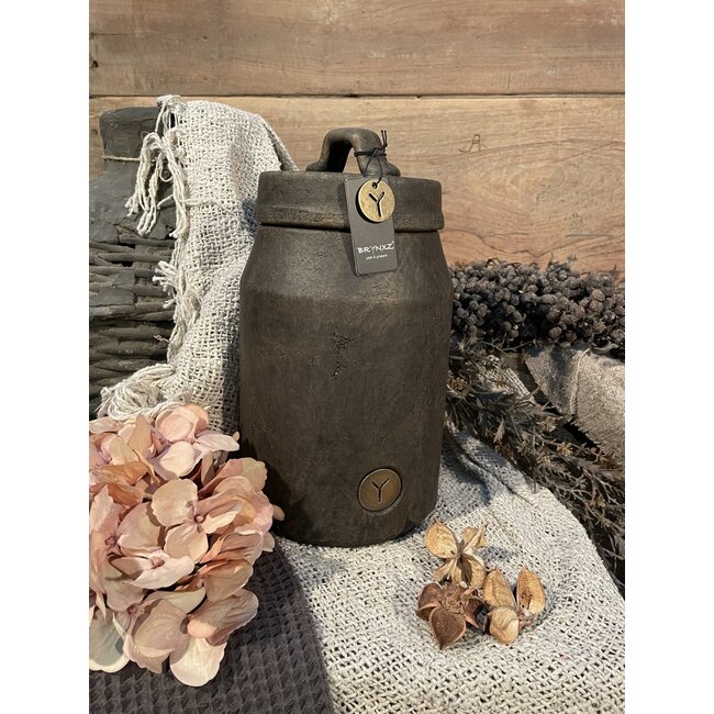 wordt niet verzonden - Bruine pot met deksel 26 cm