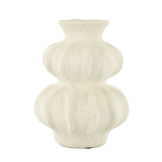 Aardewerk vaas Nobu M off-white - 18,5x18,5x24,5cm