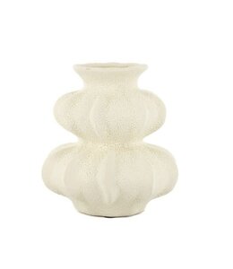 Aardewerk vaas Nobu S off-white - 17x17x18,5cm