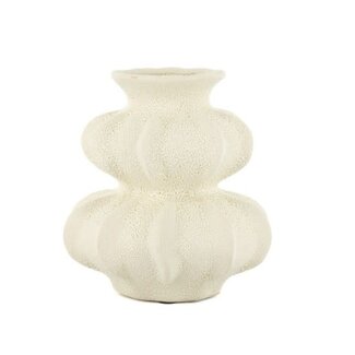 Aardewerk vaas Nobu S off-white - 17x17x18,5cm