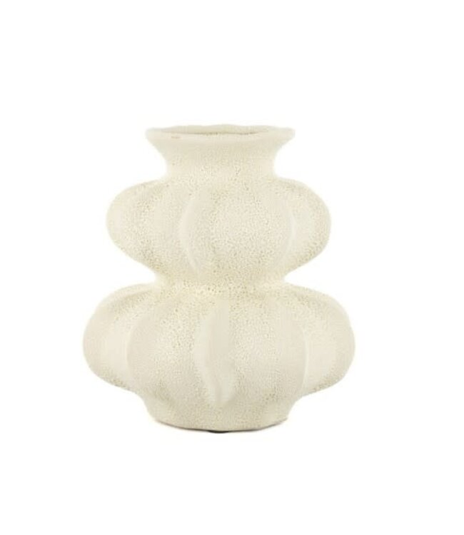 Aardewerk vaas Nobu S off-white - 17x17x18,5cm