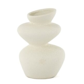 Aardewerk vaas Obra off-white - 16,5x14x24,5cm