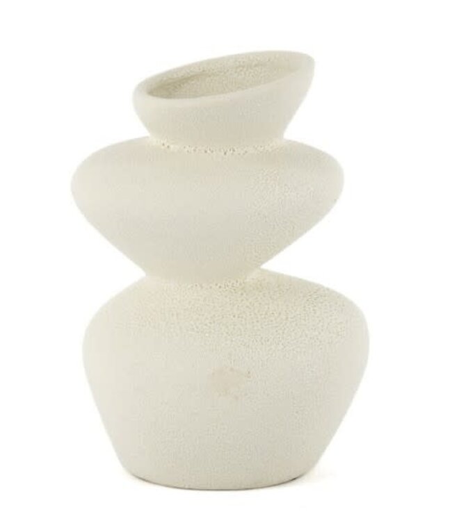 # Aardewerk vaas Obra off-white - 16,5x14x24,5cm