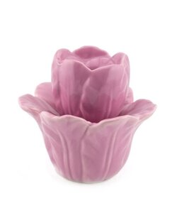 # Aardewerk kaarsenstandaard flower - 9,3x8,6x8cm