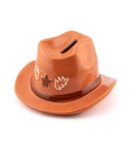 Spaarpot cowboy hoed - 15,2x14x9,2cm