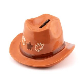 Spaarpot cowboy hoed - 15,2x14x9,2cm