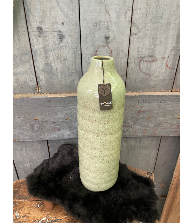 ### Wordt niet verzonden -Bottle Basic Green Glazed S D.12 H.37
