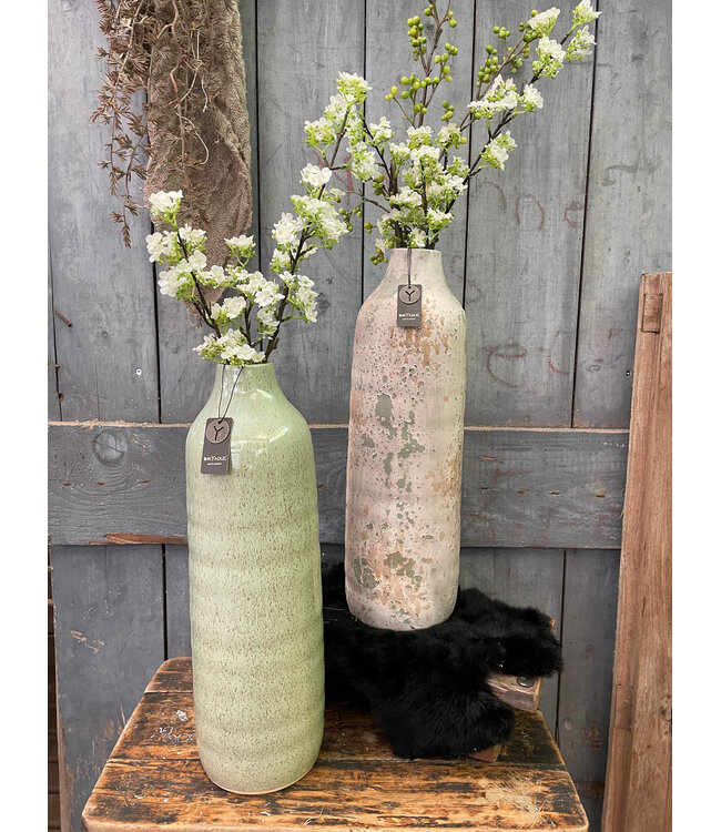 ## wordt niet verzonden - Bottle Basic Green Glazed L D.14 H.43