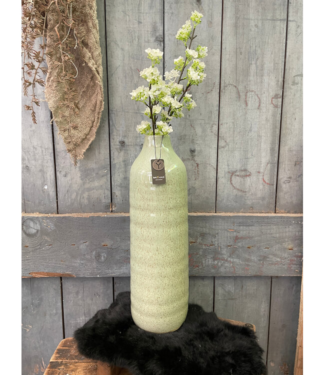 ## wordt niet verzonden - Bottle Basic Green Glazed L D.14 H.43