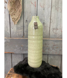## wordt niet verzonden - Bottle Basic Green Glazed L D.14 H.43