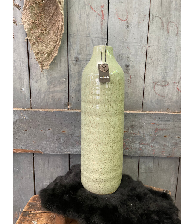 ## wordt niet verzonden - Bottle Basic Green Glazed L D.14 H.43