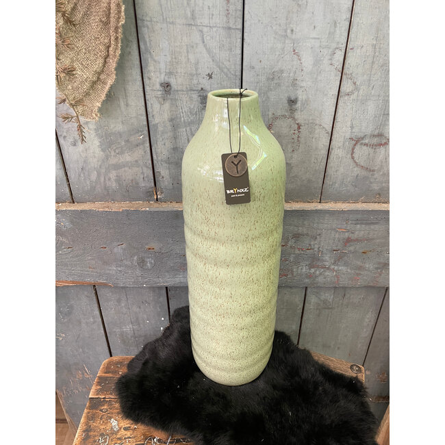 # wordt niet verzonden - Bottle Basic Green Glazed L D.14 H.43