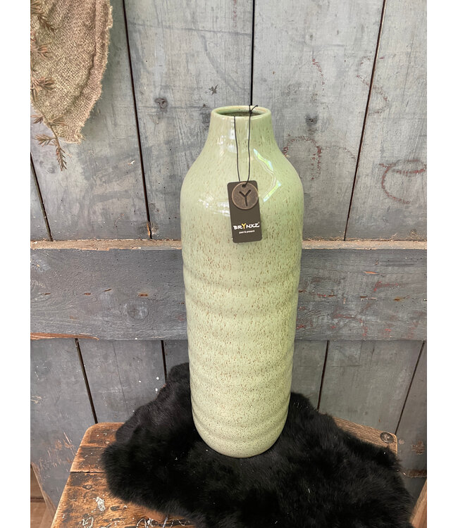 ## wordt niet verzonden - Bottle Basic Green Glazed L D.14 H.43