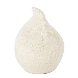 Aardewerk kip beige - 	11,5x11,5x15cm