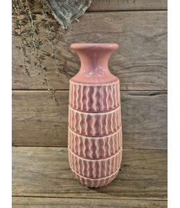 @ Aardewerk vaas Aztec roze - 	16x16x38cm