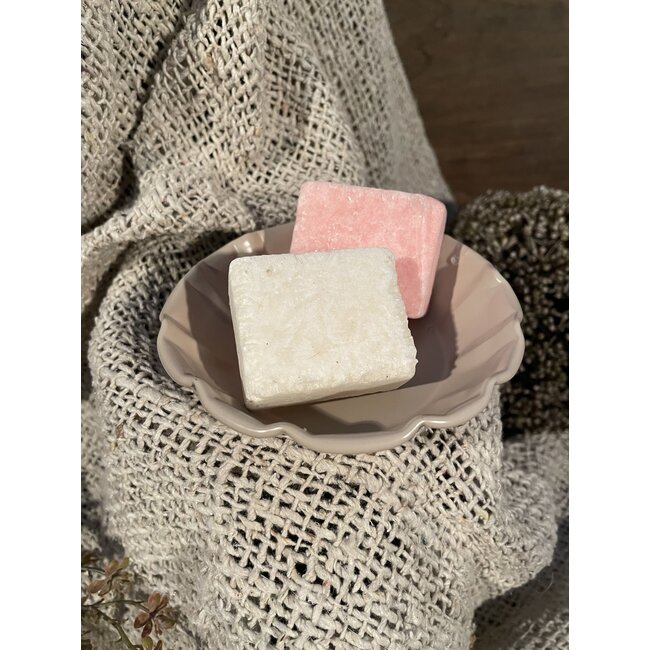 Taupe amberschaaltje "Bloem" 10 cm