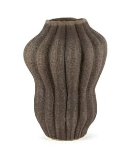# Aardewerk vaas Serra L bruin - 	22,7x22,7x33,5cm