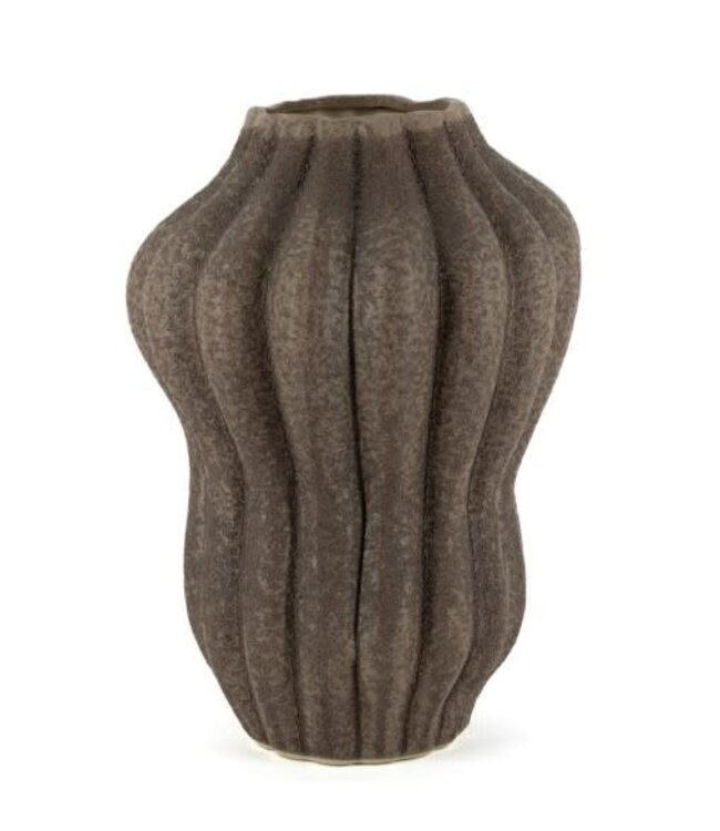 # Aardewerk vaas Serra L bruin - 	22,7x22,7x33,5cm