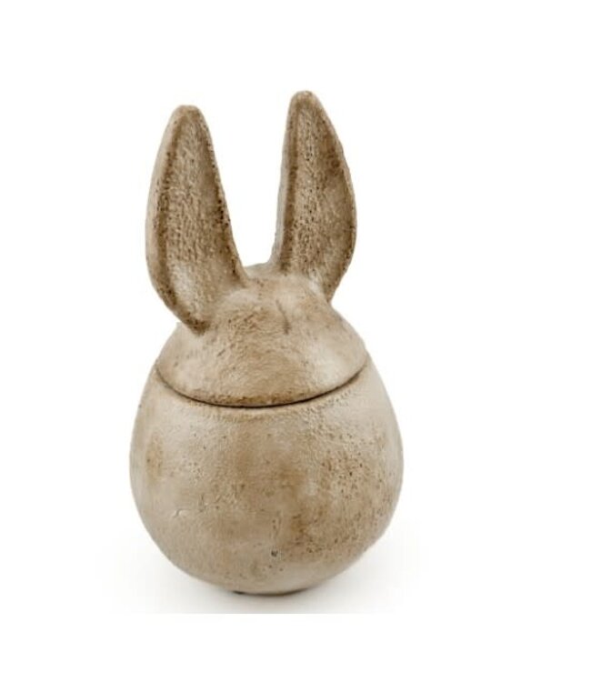 ## wordt niet verzonden - Aardewerk bakje konijn beige - 8x8x14cm