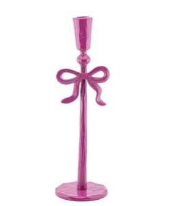 Kaarsenstandaard strikje 30cm fuchsia