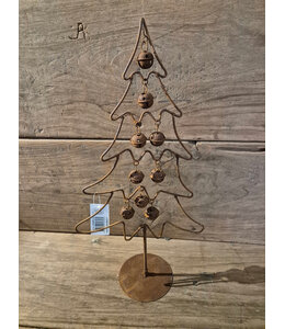 ## metalen kerstboom met ballen - 21 x 10 x 42 cm
