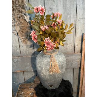 # wordt niet verzonden  - Bolvase with Rope Neck Ancient Clay D.26 H.37