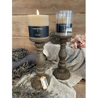 Countryfield Stompkaars rustiek Ø10CM LED ro Lyon S beige-L10B10H10CM