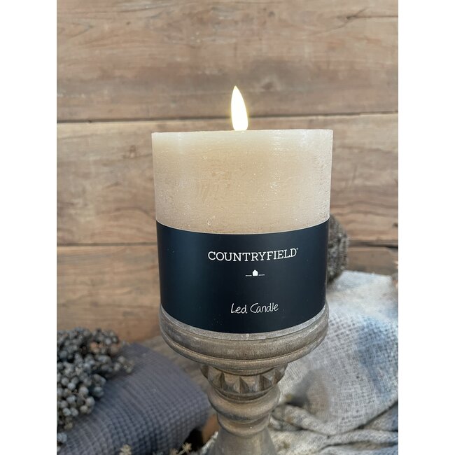 Countryfield Stompkaars rustiek Ø10CM LED ro Lyon S beige-L10B10H10CM