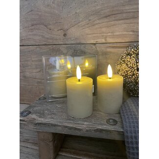 # Set van 2 ledkaarsen taupe/beige - 5 x 6,5 cm - excl. 2AAA batterijen