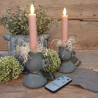 Countryfield Korte dinerkaars rustiek Ø2,2CM LED ro Lyon S s2 roze-L2B2H15CM