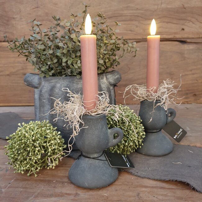 Countryfield Korte dinerkaars rustiek Ø2,2CM LED ro Lyon S s2 roze-L2B2H15CM