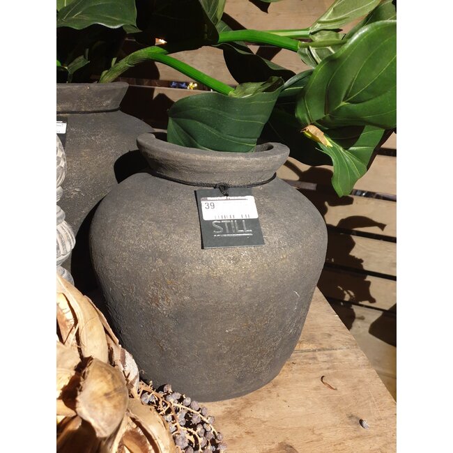 Still # wordt niet verzonden - 3219 - Antractiet ronde vaas 28 cm - M - GOG