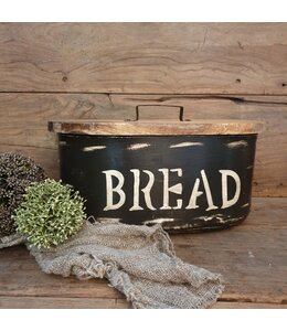 @ Breadbox 38x24x20cm - metaal - mangohouten deksel