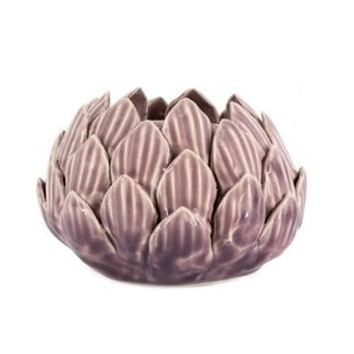 Waxinehouder keramiek floral lila - 13,5x13,5x9cm