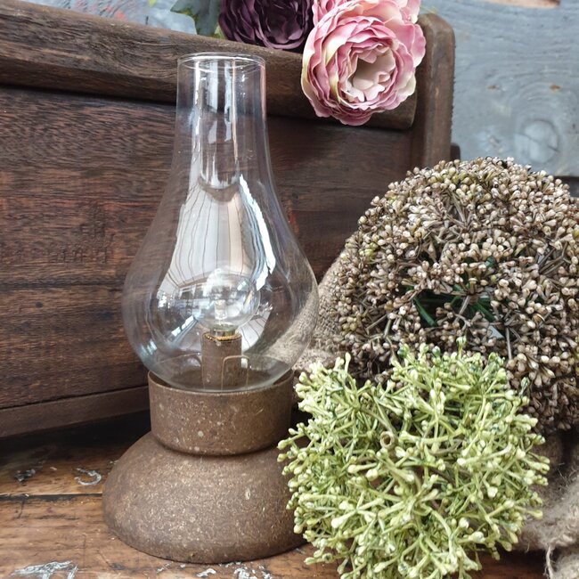 Olielamp LED timer ro Kilian roest - L13B10,5H19,5CM